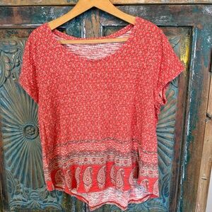 Lucky Brand vintage style t-shirt boho XL